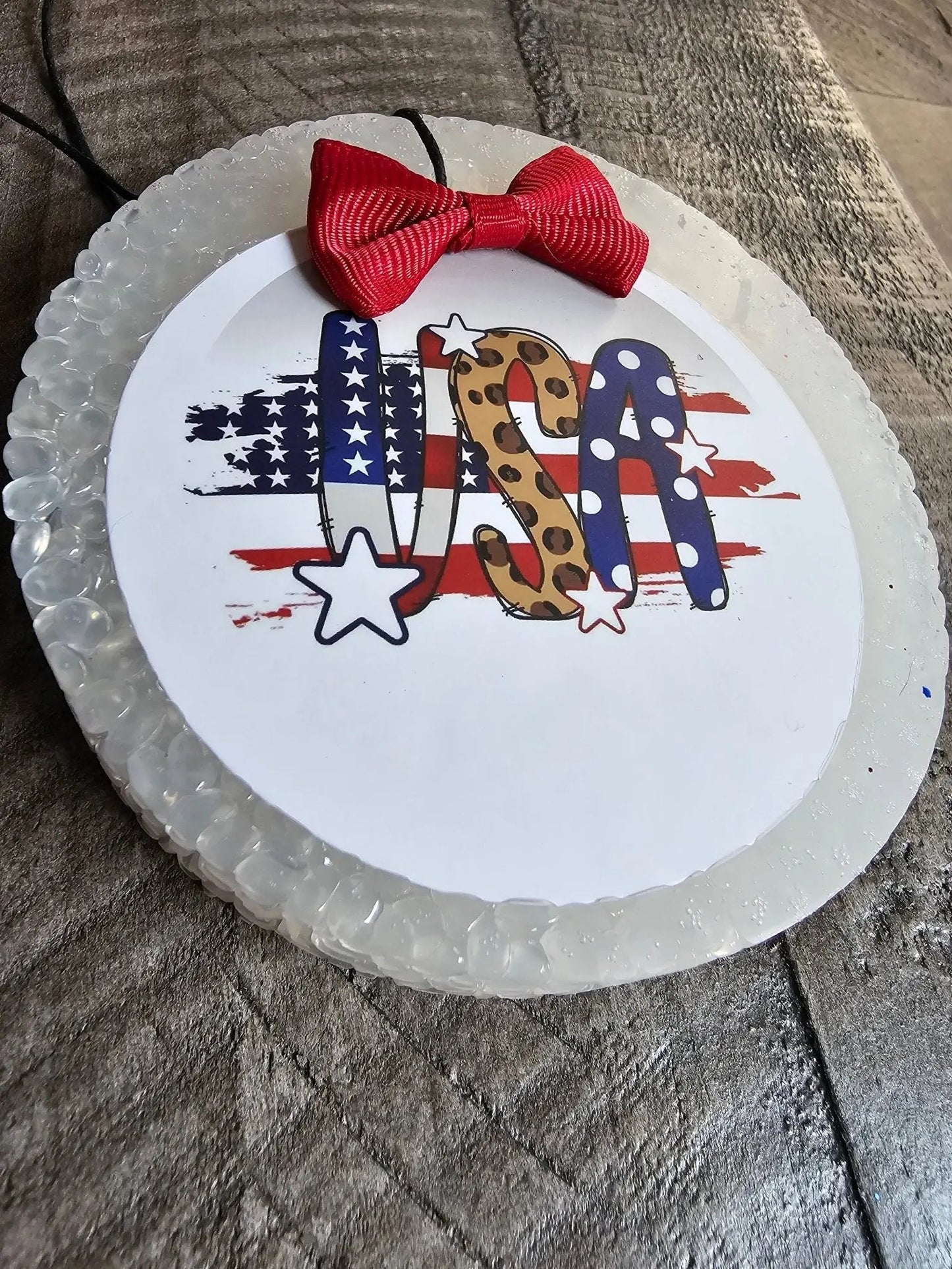 American Patriotic Car Freshies – Handmade Red, White & Blue Aroma Bead Air Fresheners