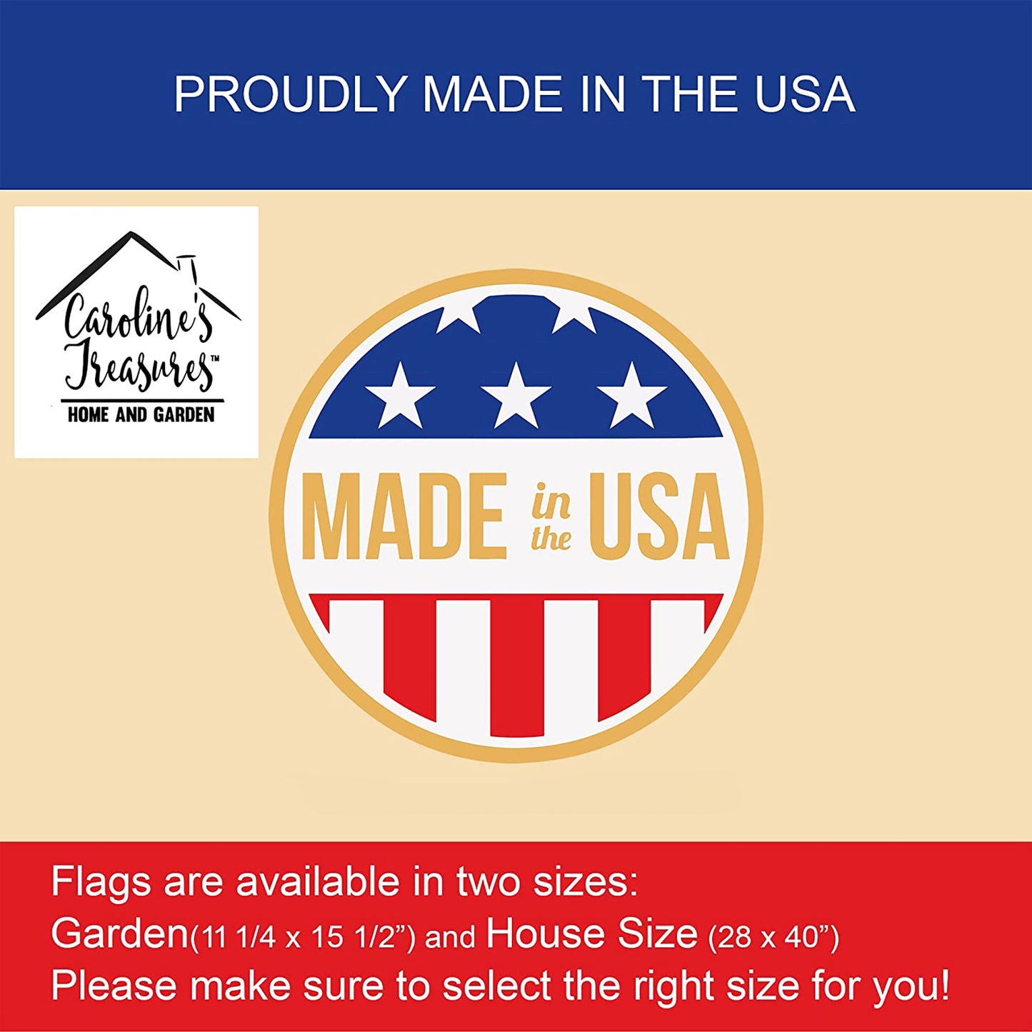 Light Golden Retriever American Flag House Flag