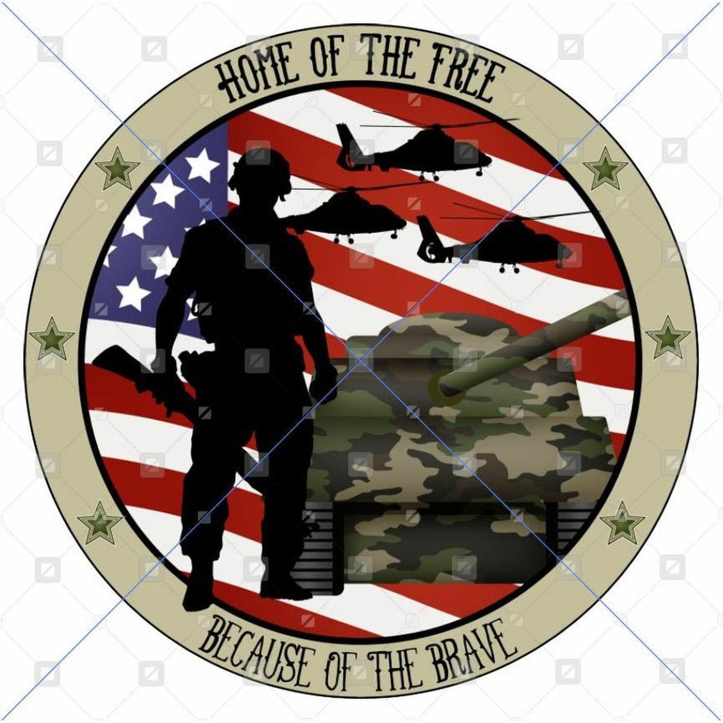 Army Home of the Brave Round Sign