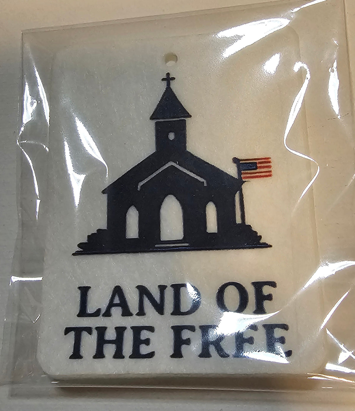 "Land of the Free" car air freshener